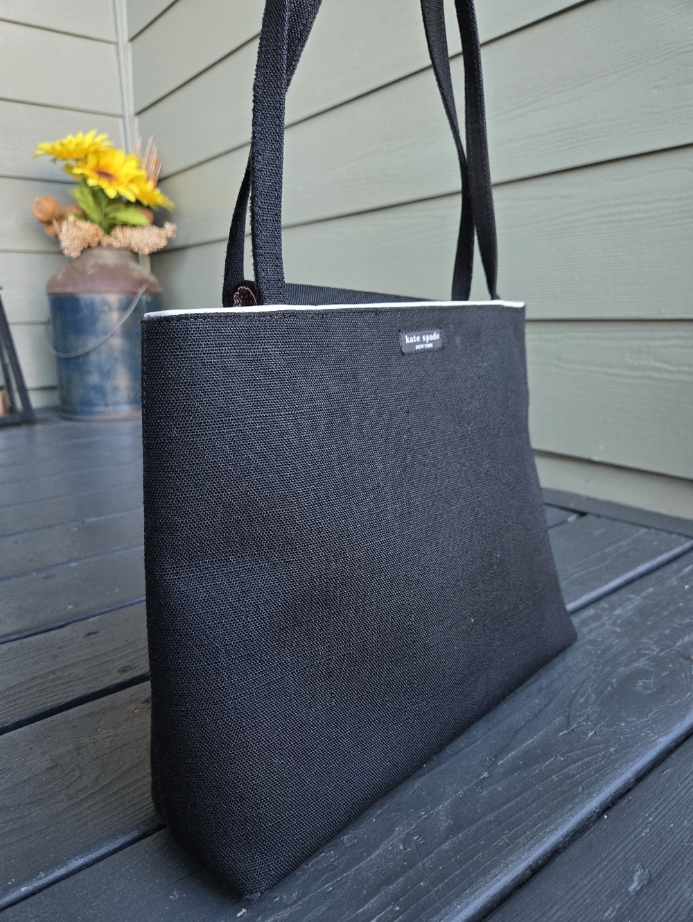 Kate Spade Black Canvas Tote - Picture 8 of 16